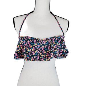 Forever 21 Flower Bandeau/Halter Swim Top Med